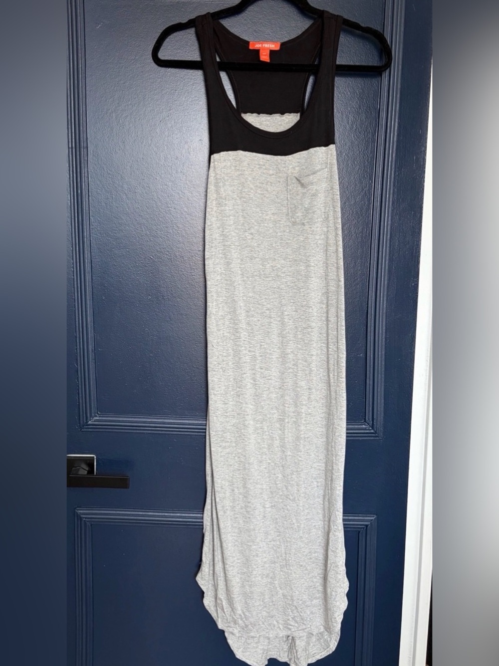 Joe Fresh Grey Black Colorblock Racerback Casual Midi Dress S